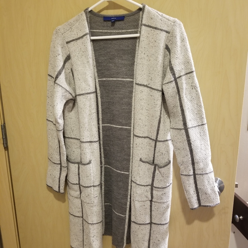 Long gray cardigan
